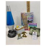 Vintage King Sphinx Figures, Lava Lamp, Speaker