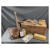 Vintage Wooden Box w/Tools