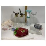 Assorted Glassware, Mugs, Candy Dishes, Birds