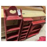 3 - Red Wooden Shelves