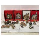 Lighted Houses and Christmas Figurines