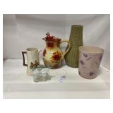 Pottery vases, Trash Bin & Tea Pot