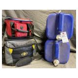 2 Coleman 5 Gal Water Jugs & 2 Lunch Bags/coolers