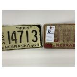 Vintage 69 & 72 Nebraska Plates