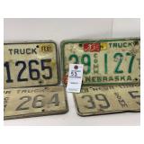 Vintage Nebraska Commercial Plates