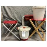 Bate Buckets & 4 Folding Stools