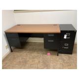 Office Desk and Filing Cabinet