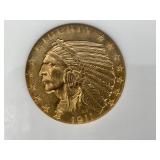 1911 Indian Head $5.00 Gold Coin MS-62