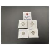 4 1944 Mercury Dimes