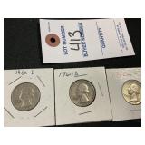 3 1960 and 1960-D Washington Quarters