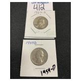 2 1959-D Washington Quarters