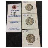 3 1959 And 1959-D Washington Quarters