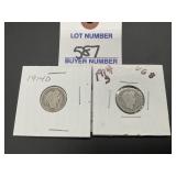 1914 S & 1914 D Barber Dimes