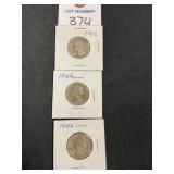 3 1942 Washington Quarters