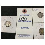 3 1935 Mercury Dimes