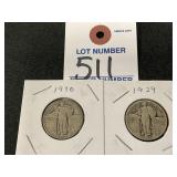 1929 And 1930 Liberty Quarters