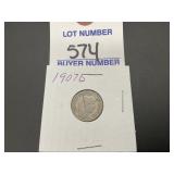 1907 D Barber Dime