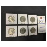 (6) Circulated Kennedy Half Dollars (3) 1971-D,