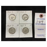 4-1964-D Washington Quarters