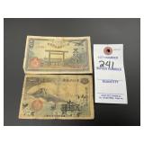 WWII Era Japanese 50 Yen & Sen Notes