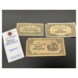 WWII Japanese Government Centavos Bank Notes