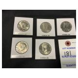 (5) Circulated Kennedy Half Dollars 1983-D,