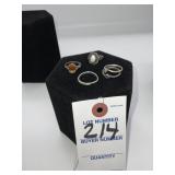 Assorted Silver Rings w/ Stones,