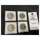 (4) Circulated Kennedy Half Dollars 1980-D,