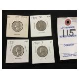 1936-S, 1941-D, 1951, 1960-D, Washington