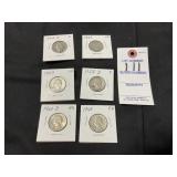 1944-1964 Washington Quarters Set Of 6