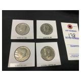 (4) Circulated Kennedy Half Dollars 1971-D,