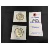 (2) Circulated Kennedy Half Dollars 1969-D