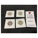 1944-1963 Washington Quarters, Set Of 4