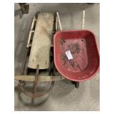 Small Wheelbarrow And Vintage Sled