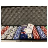 Poker Chips, Cards, Dice w/ Case