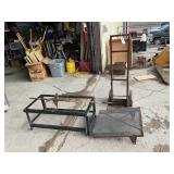 Metal 2-Wheel Dolly, Metal Bench & Fire Screen