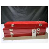 3 Red Metal Tool Boxes