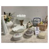 VTG LENOX Box & Milk Glass Vases & Dishes