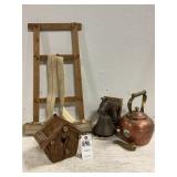 VTG Wooden Frame Backpack & Cast Iron Horse Bell