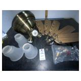 Westinghouse Ceiling Fan and 3 Glass Lights