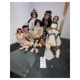 Beautiful Array of Native American Porcelain Dolls
