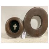 2 Antique Walnut; Hat Brim Forms