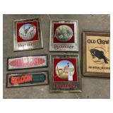 VTG Budweiser & Billards Mirror Signs