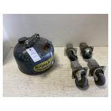 Vintage Eagle Gas Can & 4 Casters