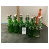 Collection of Grolsch Green Glass Bottles