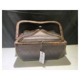 Vintage Locking Basket With Handle