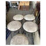 Stunning Padded Set of Iron Tall Chairs