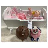Solid Wood Doll Rocking Crib w/ Needa Doll