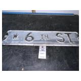 Vintage Metal W 6 TH. ST Signs