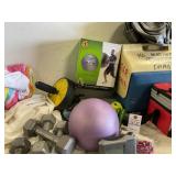 Exercise Ball, Weights, Bands+Coolers